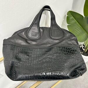Givenchy embossed Black Leather tote Handbag